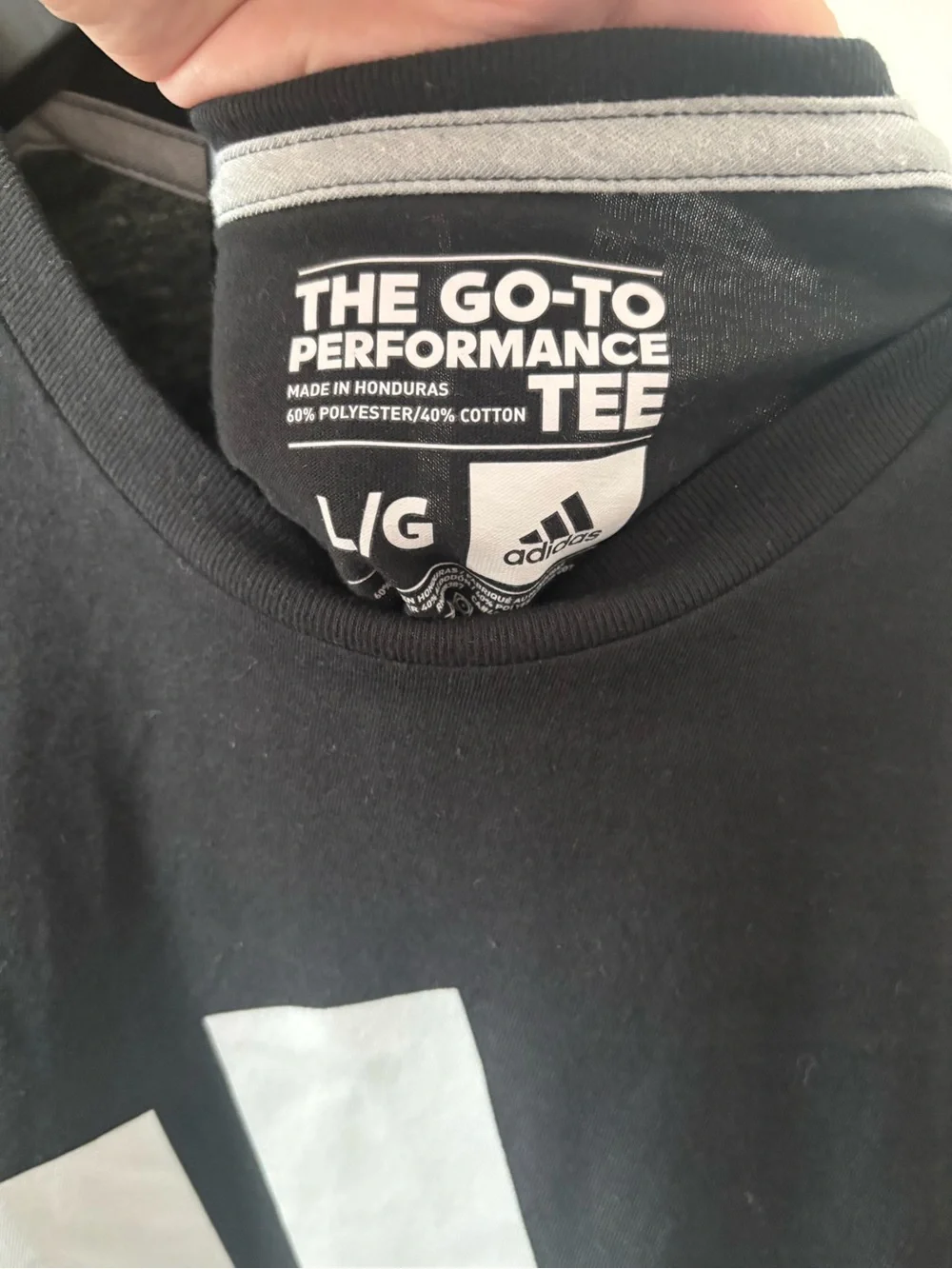 adidas Black Short-Sleeve Tee with White Logo